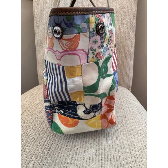 Coach Hampton Weekend Tote Bag Patchwork Handbag Purse Satchel Y2K - Picture 14 of 16